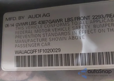 2015 Audi A3 1.8T Premium from USA, damaged, VIN WAUACGFF1F1020029